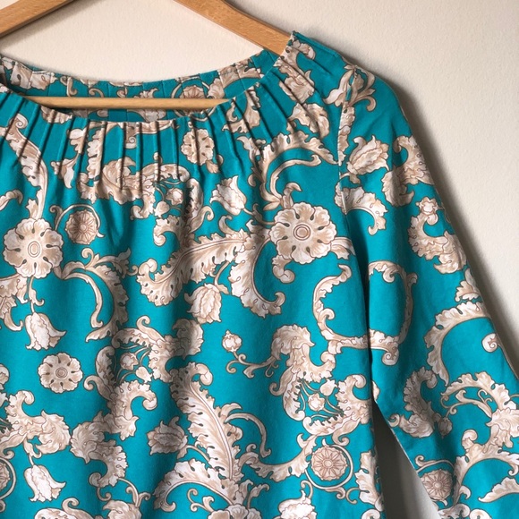 Talbots pleated scoop-neck 3/4 sleeve top - MP - Picture 3 of 14